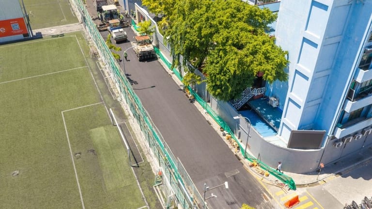 އަމީނީ މަގު ސެގްމަންޓް 3ގައި ތާރު އެޅުމުގެ މަސައްކަތް ނިންމާލައިފި